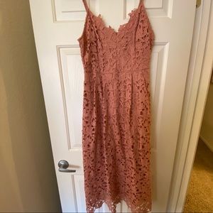 ASTR the label lace midi dress